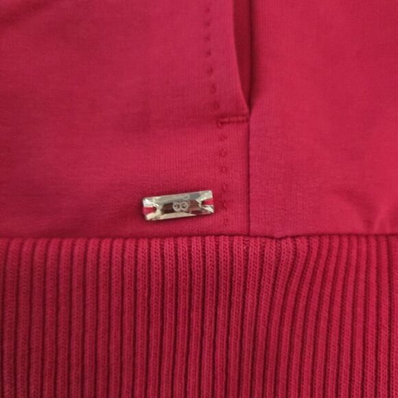 Escada Sport Jacket Womens XL Pink Zipper Athleaisure Gym Comfort Pockets Ruffle - Picture 4 of 16